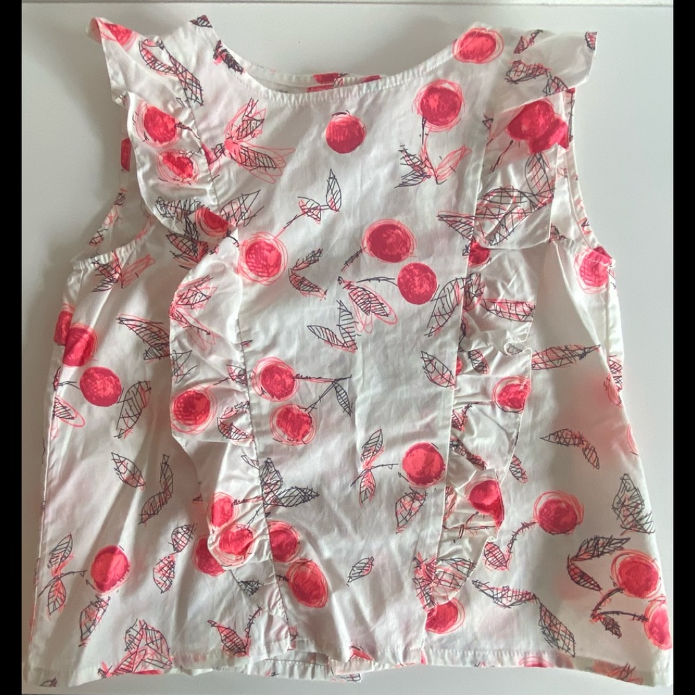 NWT BONPOINT Cherry Blouse Top - Size 4